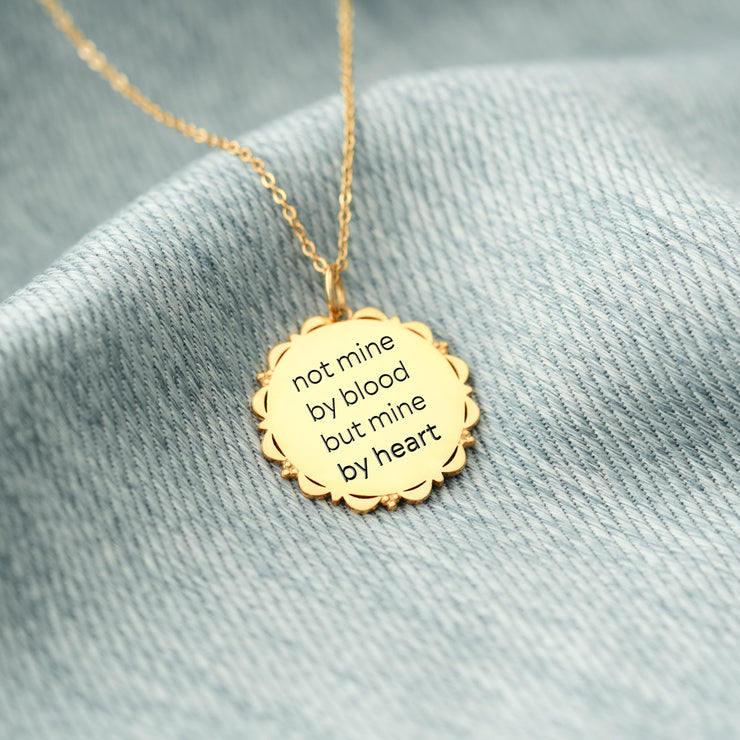 Mine By Heart Floral Edge Disc Necklace