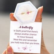 Pink Butterfly Ring