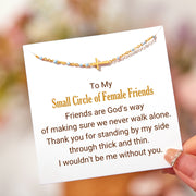 For Female Friends Cross Bracelet With Blue Beads