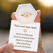 F♥ck It And Begin Again Custom Crystal Lotus Ring