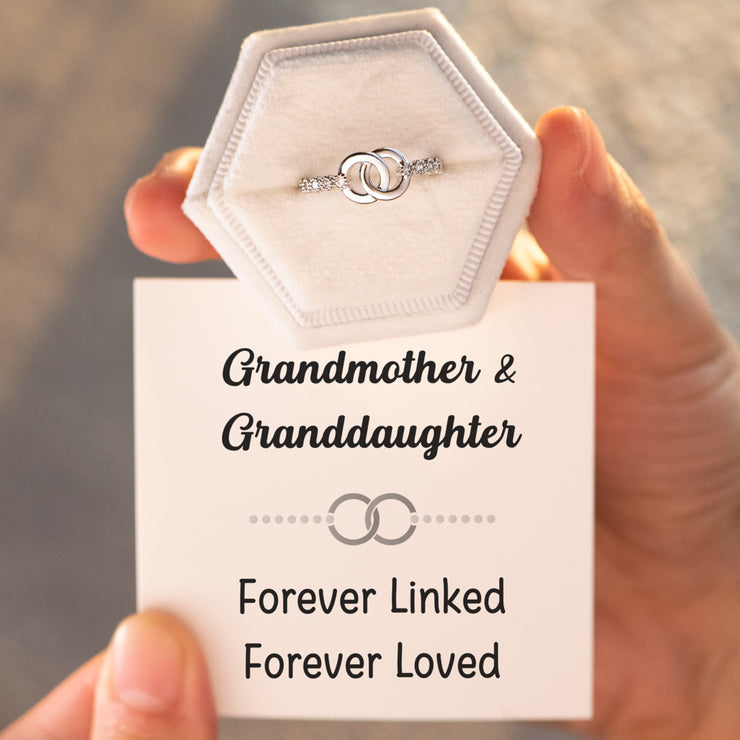 Baby Interlocking Rings Mother & Daughter Forever Linked Pavé Interlocking Ring