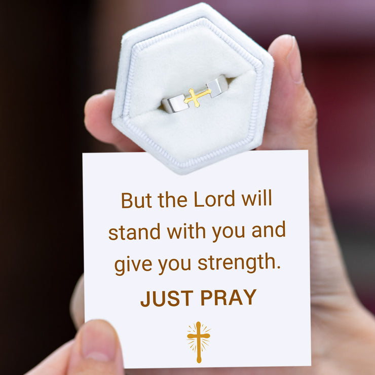 Golden Cross Ring Band