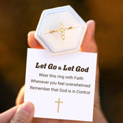 Six-Stone Golden Cross Ring