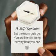 Let The Mom Guilt Go Black Heart-Cut Half Enamel Ring
