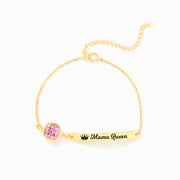 👑 October Mama Queen Rectangle Bracelet