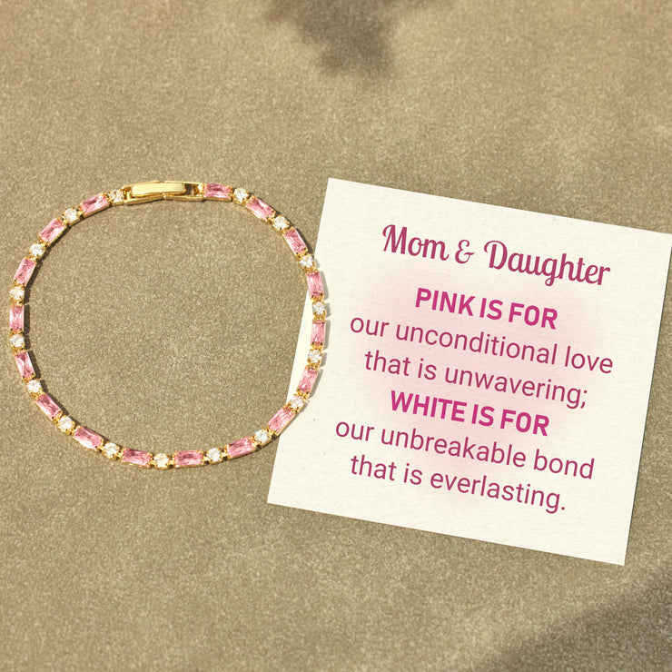 Pink And White Tennis Bracelet