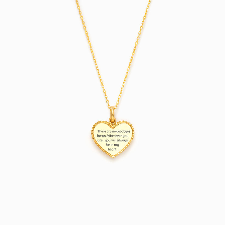 Engraved Heart Pendant Necklace