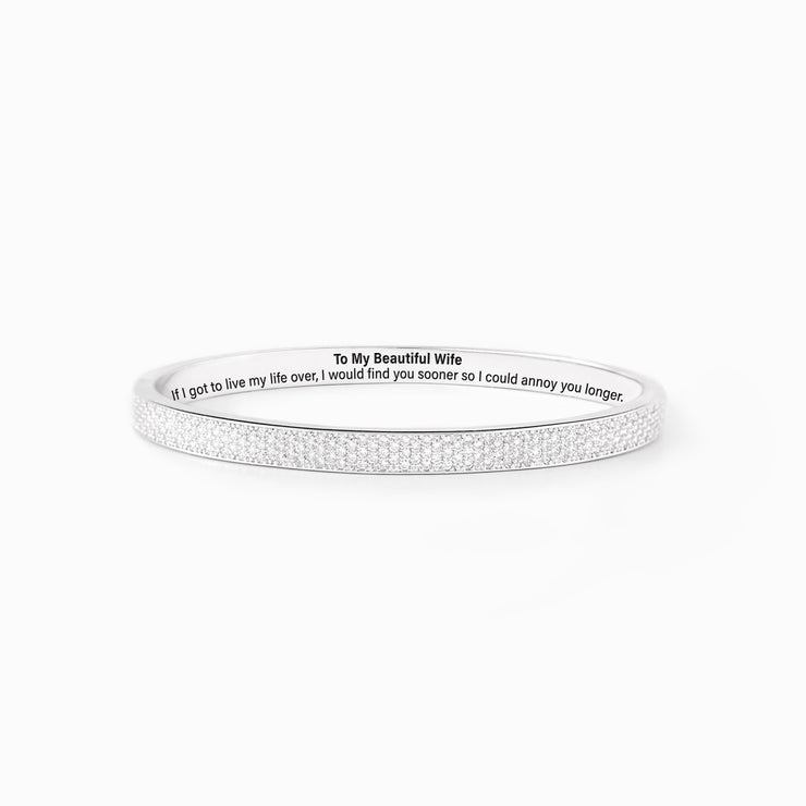 I Would Find You Sooner Pavé Mantra Bangle