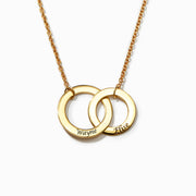 Together Forever Interlocking Engraved Name Necklace-Perfect Gift for Wife/Her