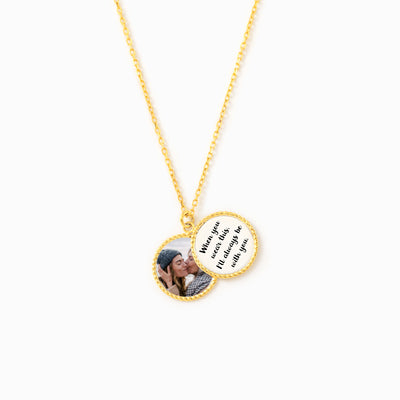 Double Disc Photo Necklace