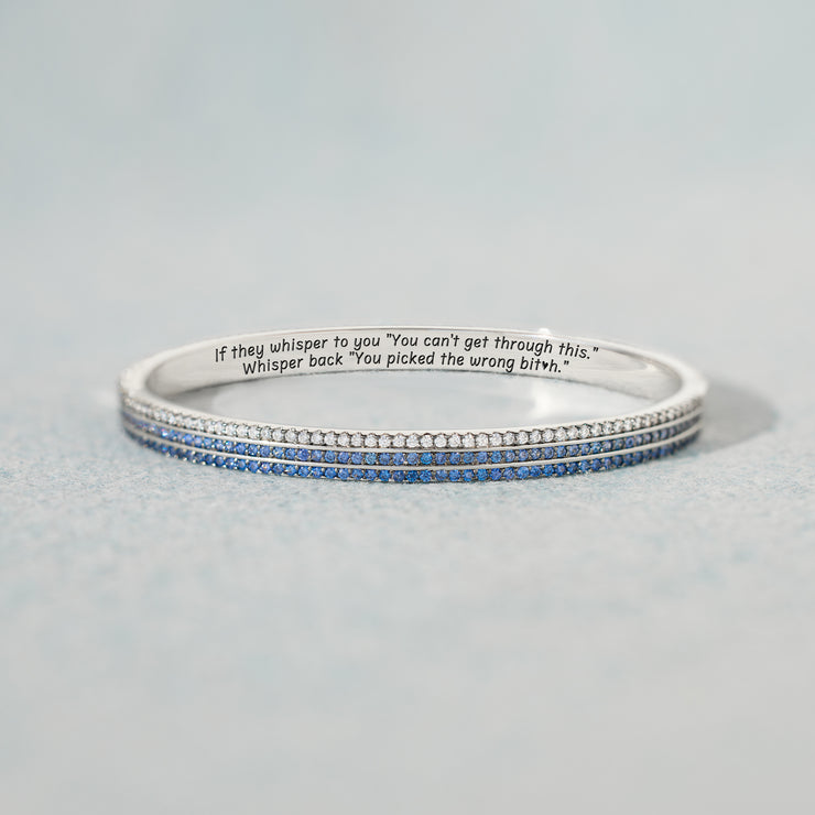 Gradient Blue Mantra Bangle