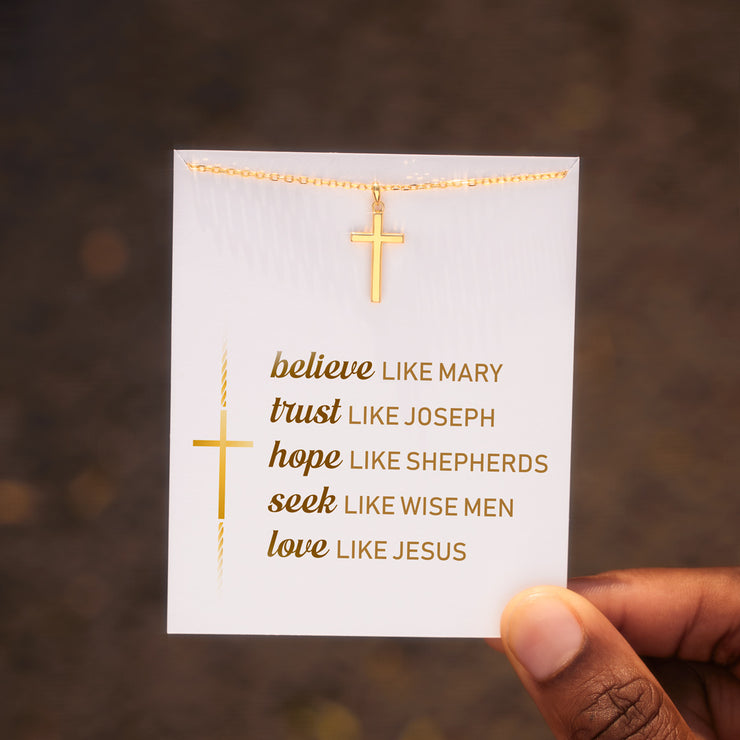 Golden Cross Pendant Necklace