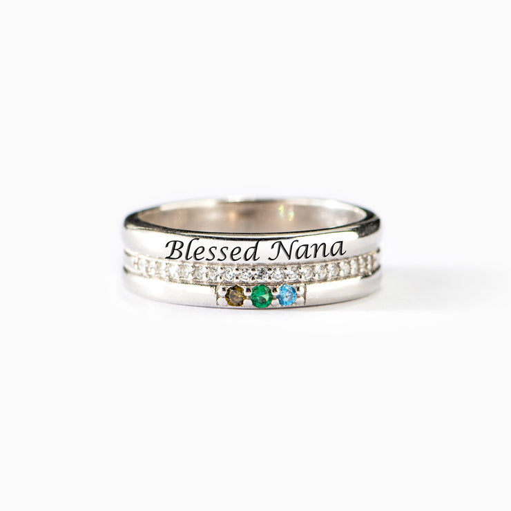Personalized 1-8 Birthstones Ring