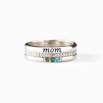 1-8 Birthstones Mom Ring