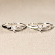 Half Enamel Heart-Cut Rings