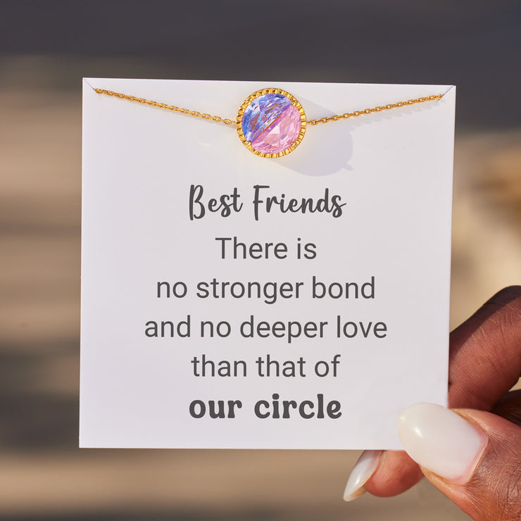 Friendship Circle Two Birthstone Circle Bracelet