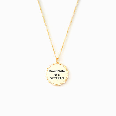 Floral Edge Disc Necklace