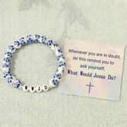 Blue Floral Porcelain Bracelet