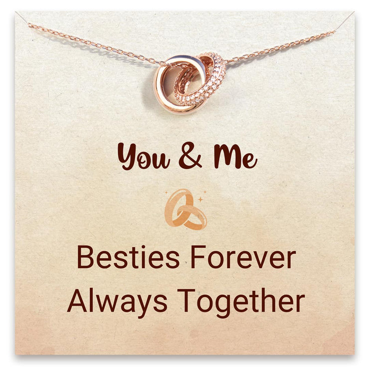 Gift for Friends/Her Besties Forever Always Together Interlocking Necklace