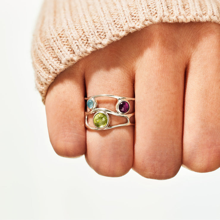 TRIPLE STONE STATEMENT RING