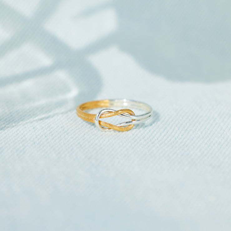 Two-Tone Square Knot Ring