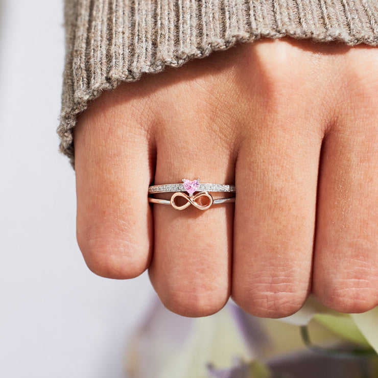 Love You Heart Infinity Sign Ring