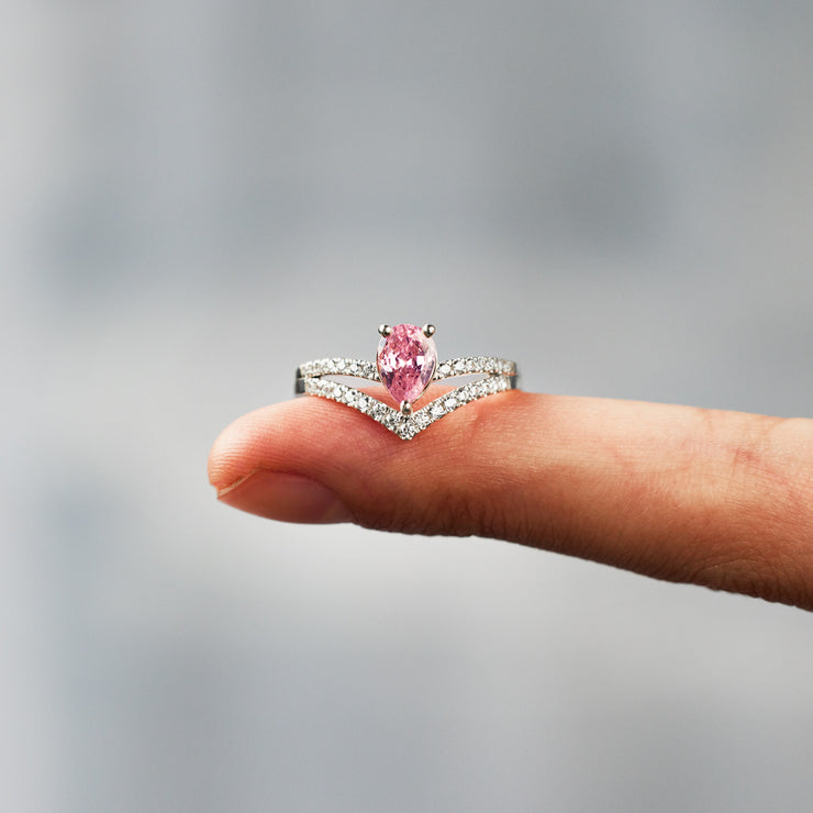 Pear Cut Chevron Ring