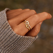 With You By My Side Double Row Knot Ring