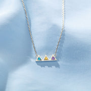 1-5 Birthstones Triangle Necklace