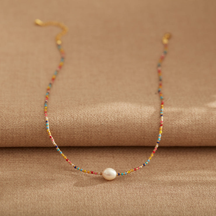 Rainbow Pearl Necklace