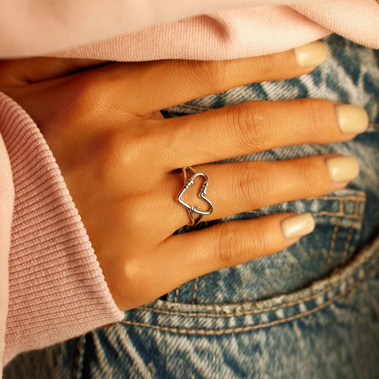 Badass With A Big Heart Wire Ring