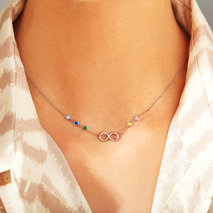 1-6 Birthstones Infinity Necklace