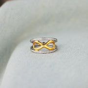 Double Band Infinity Ring