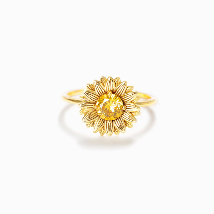 Personalized S925 Sunflower Ring - I Would Change The World For You 