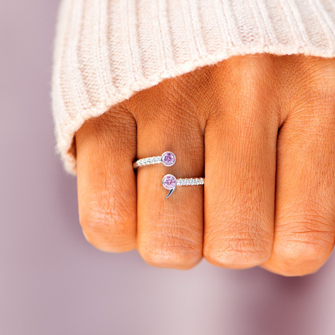 Pavé Semicolon Promise Ring Your Story Isn't Over - Main Image