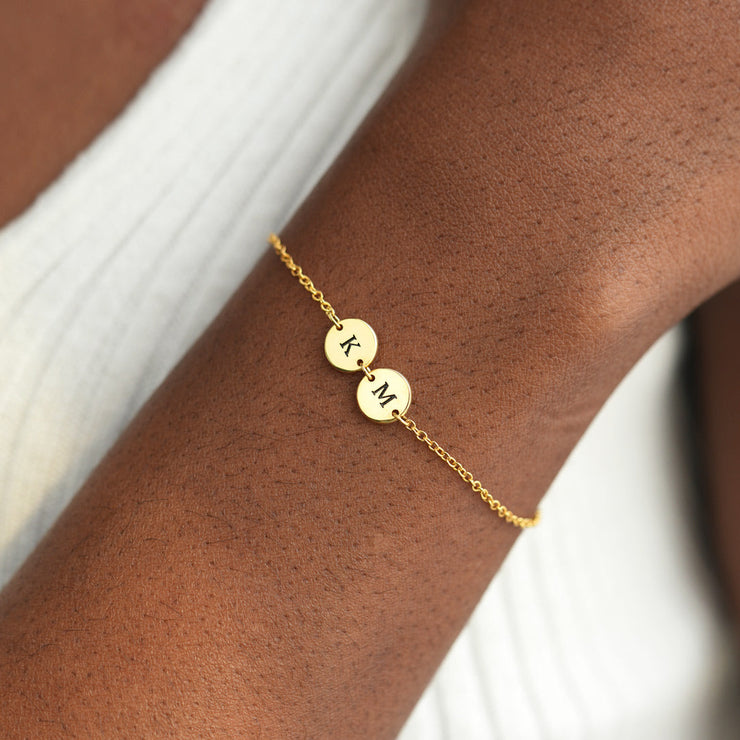 Initials Disc Bracelet