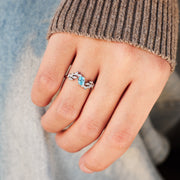 Oval-Cut Leaf Ring