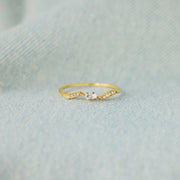 Double Stone Wavy Ring