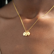 1-6 Charms Octagon Disc Initial Necklace