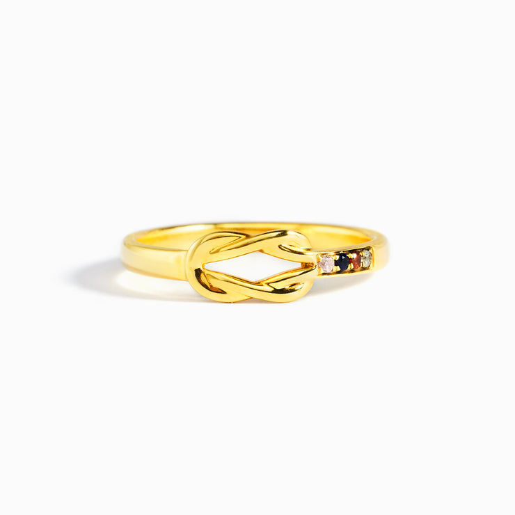 1-6 Birthstones Square Knot Ring