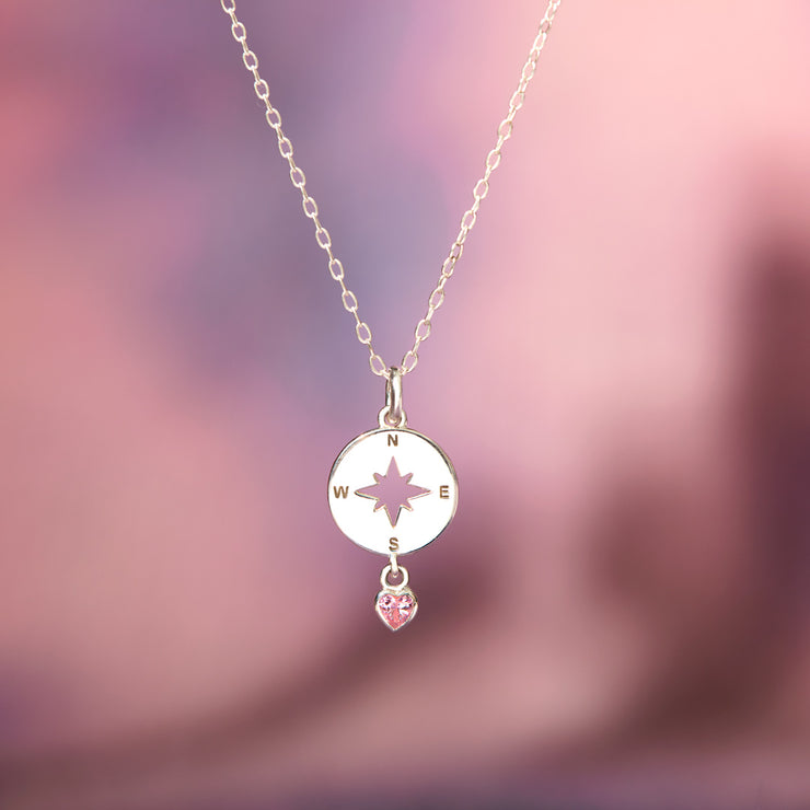 compass heart necklace