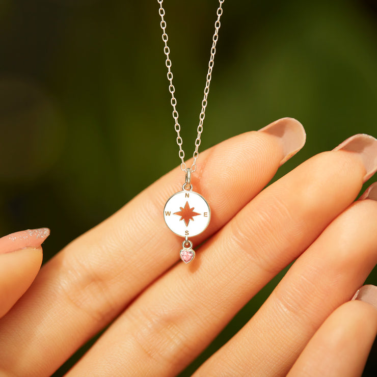 compass heart necklace