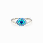 Enamel Evil Eye Ring - Sending You Good Vibes And Protection 