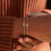 Sisters In Christ Cross Bracelet