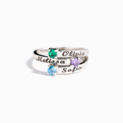 1-4 Names&Birthstones Wrap Ring