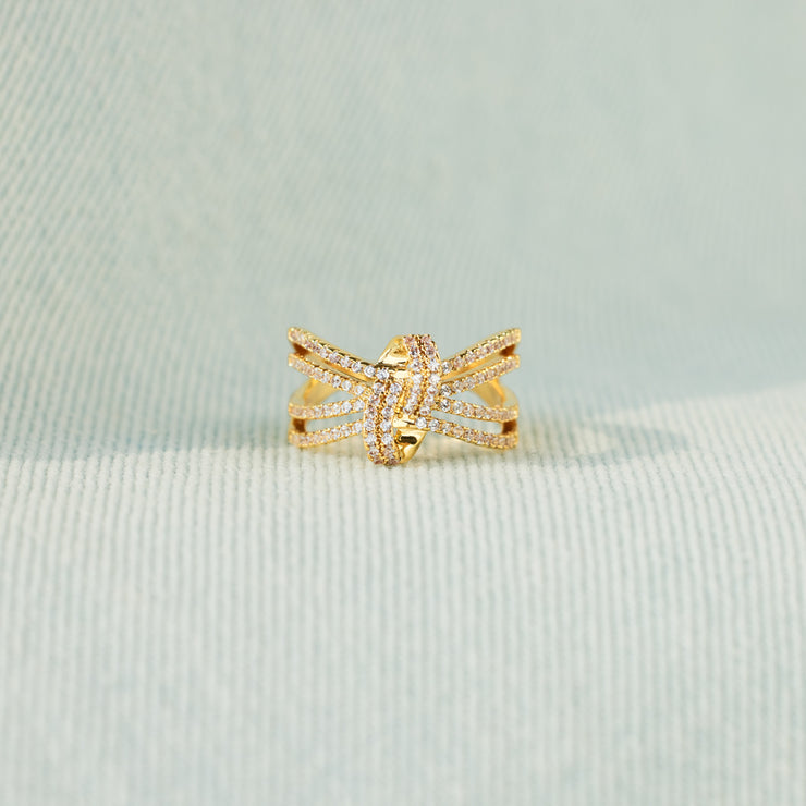 Gold Pavé Knot Ring