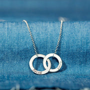 Together Forever Interlocking Engraved Name Necklace-Perfect Gift for Wife/Her