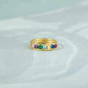 1-8 Birthstones Two Row Ring