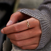2 Stone Birthstone Infinity Ring