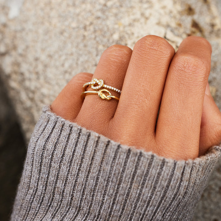 With You By My Side Double Row Knot Ring